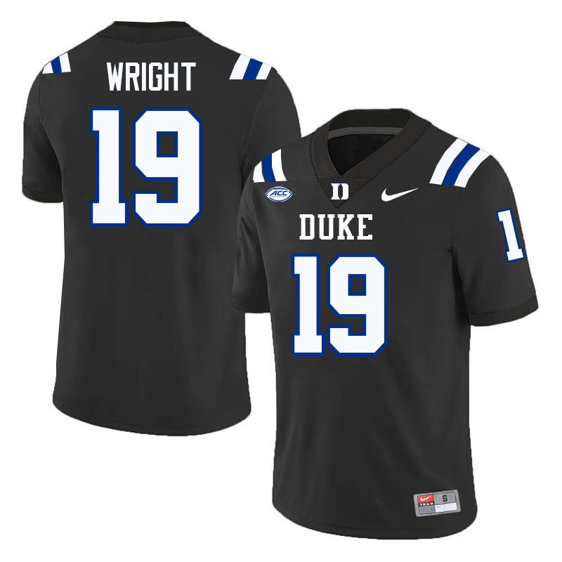 Duke Blue Devils #19 Maliki Wright College Football Jersey Stitched-Black